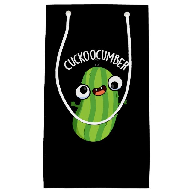 Cuckoocumber Funny Veggie Cucumber Pun Dark BG Small Gift Bag (Front)