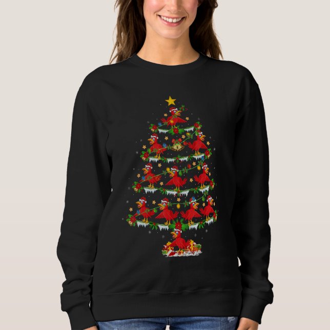 Cuckoos Bird   Xmas Lights Cuckoos Christmas Tree Sweatshirt (Front)