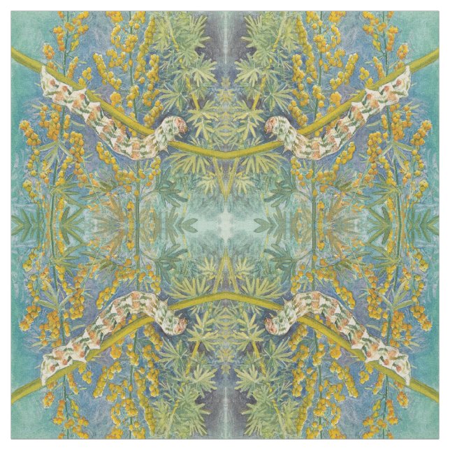 Cucullia Absinthii Wormwood Caterpillar  Fabric (Swatch)