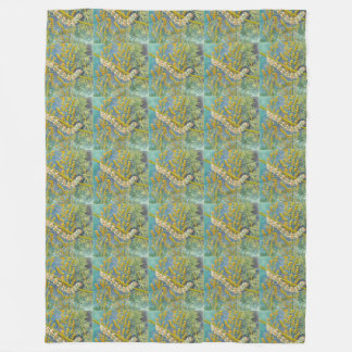 Cucullia Absinthii Wormwood Caterpillar Fleece Blanket