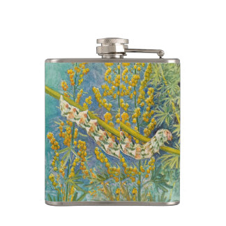 Cucullia Absinthii Wormwood Caterpillar Hip Flask