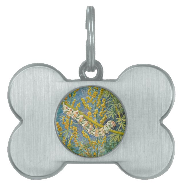 Cucullia Absinthii Wormwood Caterpillar  Pet Tag (Front)