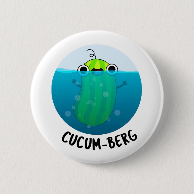 Cucum-berg Funny Cucumber Pun  6 Cm Round Badge (Front)