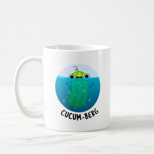 Cucum-berg Funny Cucumber Pun  Coffee Mug (Left)