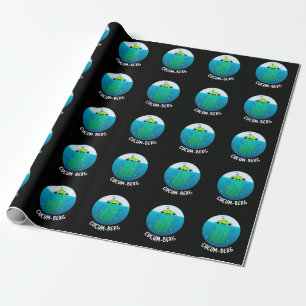 Cucum-berg Funny Cucumber Pun Dark BG Wrapping Paper