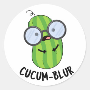 Cucum-blur Funny Veggie Cucumber Pun  Classic Round Sticker