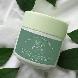 cucumber and green tea face cream rectangular sticker