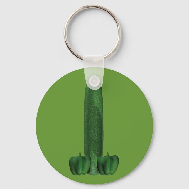 Cucumber And Peppers Key Ring (Front)