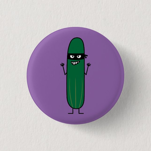 Cucumber Bandito Ninja Masked Sneaky Bandit 3 Cm Round Badge (Front)
