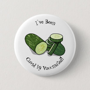 Cucumber cartoon illustration 6 cm round badge