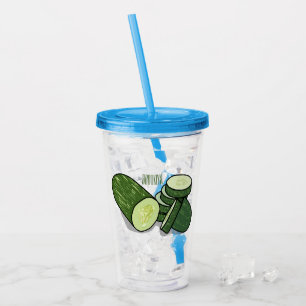 Cucumber cartoon illustration acrylic tumbler