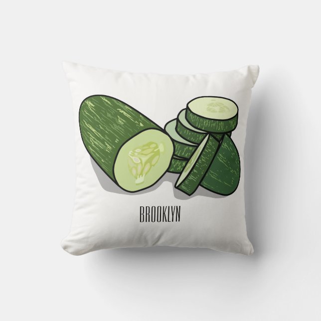 Cucumber cartoon illustration  cushion (Front)