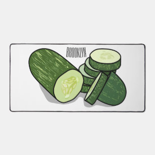 Cucumber cartoon illustration desk mat