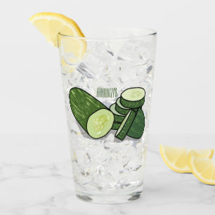 Cucumber cartoon illustration glass