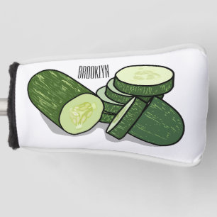 Cucumber cartoon illustration golf head cover