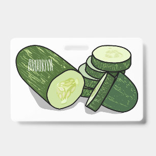 Cucumber cartoon illustration  ID badge