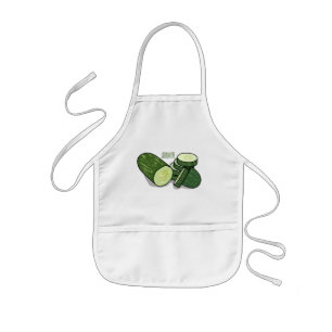 Cucumber cartoon illustration  kids apron