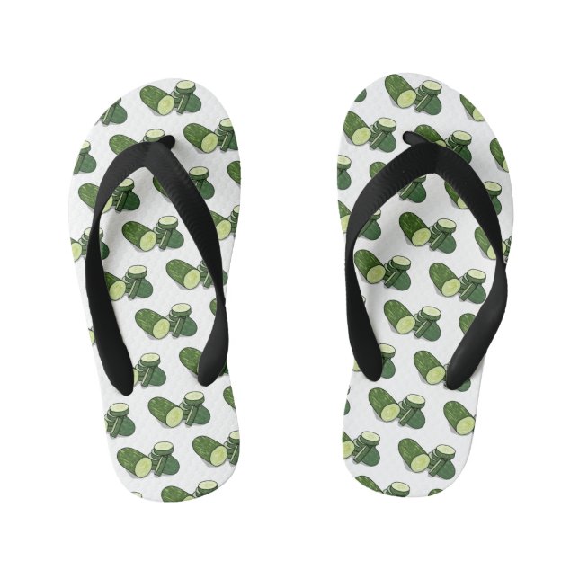 Cucumber cartoon illustration  kid's jandals (Footbed)