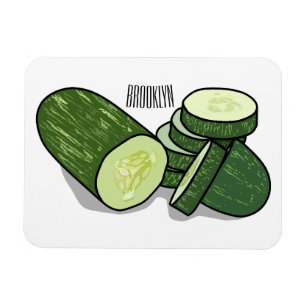 Cucumber cartoon illustration  magnet