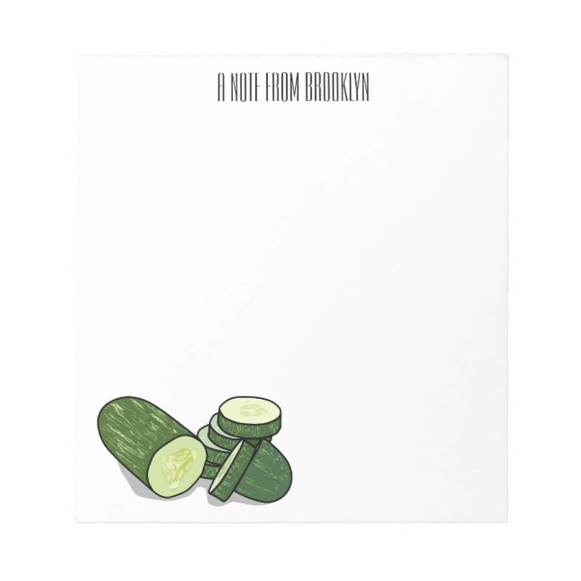 Cucumber cartoon illustration  notepad (Front)