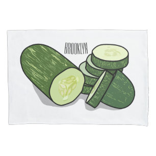 Cucumber cartoon illustration pillowcase