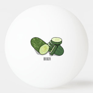 Cucumber cartoon illustration ping pong ball