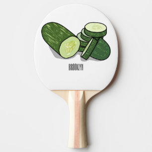 Cucumber cartoon illustration ping pong paddle