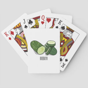 Cucumber cartoon illustration  playing cards
