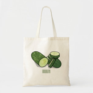 Cucumber cartoon illustration tote bag