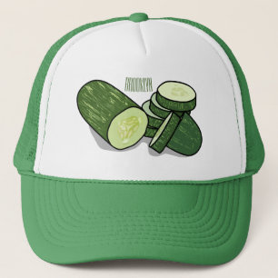 Cucumber cartoon illustration trucker hat