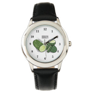 Cucumber cartoon illustration  watch