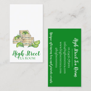 Cucumber Finger Sandwich Afternoon Tea Room Cafe Business Card