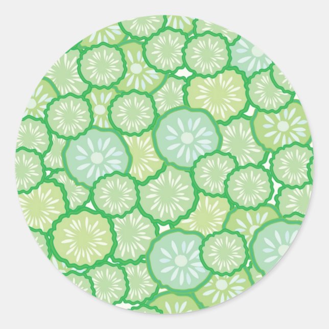 Cucumber funny pattern classic round sticker (Front)