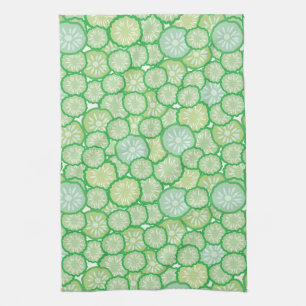 Cucumber funny pattern tea towel