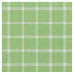 Cucumber Green and white plaid gingham Fabric
