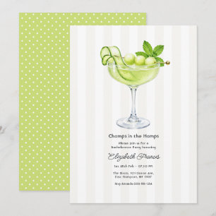 Cucumber Melon Martini Hamptons Bachelorette Party Invitation