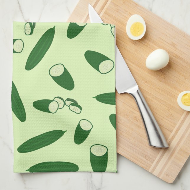 Cucumber Pattern Tea Towel (Quarter Fold)