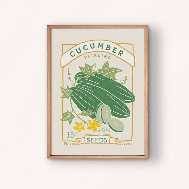 Cucumber (Pickling) Seed Packet Poster  (Creator Uploaded)