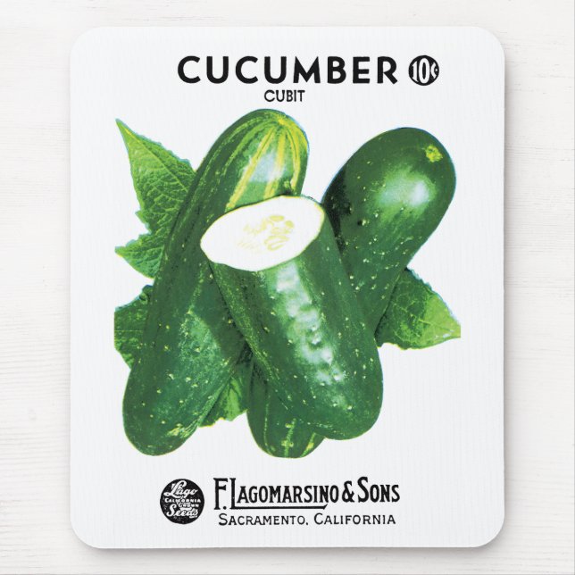Cucumber Seed Packet Label Mouse Pad (Front)