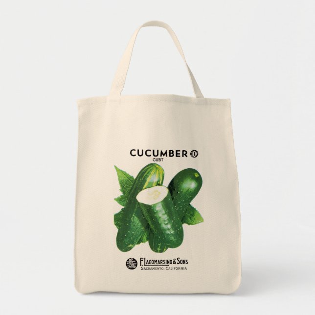 Cucumber Seed Packet Label Tote Bag (Front)