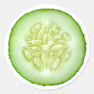 Cucumber slice classic round sticker