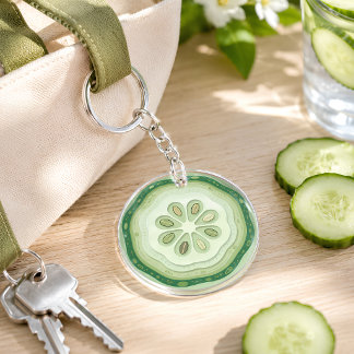 Cucumber Slice  Key Ring