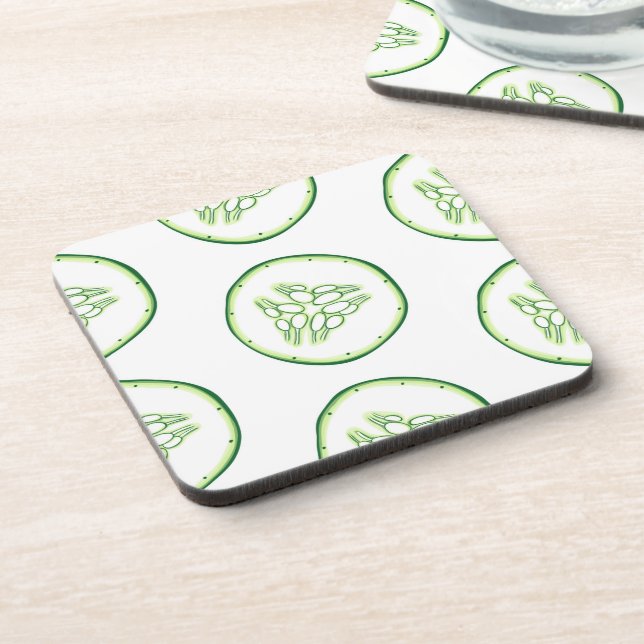 Cucumber slices pattern coaster (Left Side)