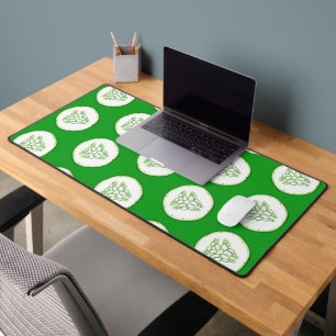 Cucumber slices pattern desk mat