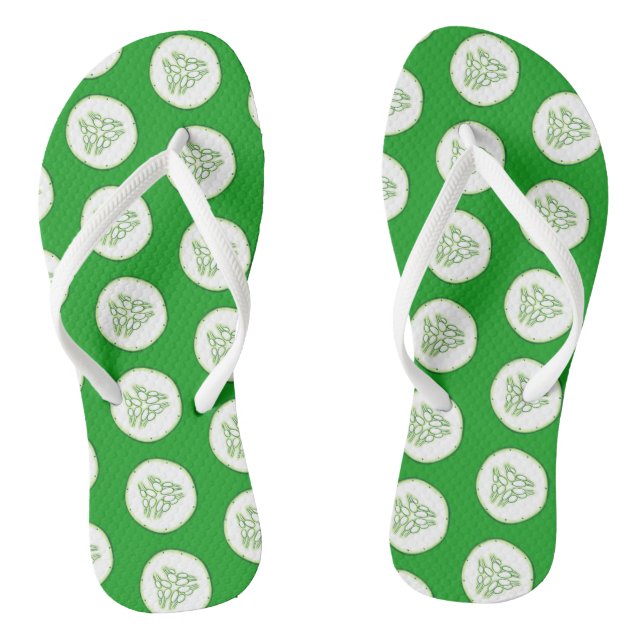 Cucumber slices pattern jandals (Footbed)