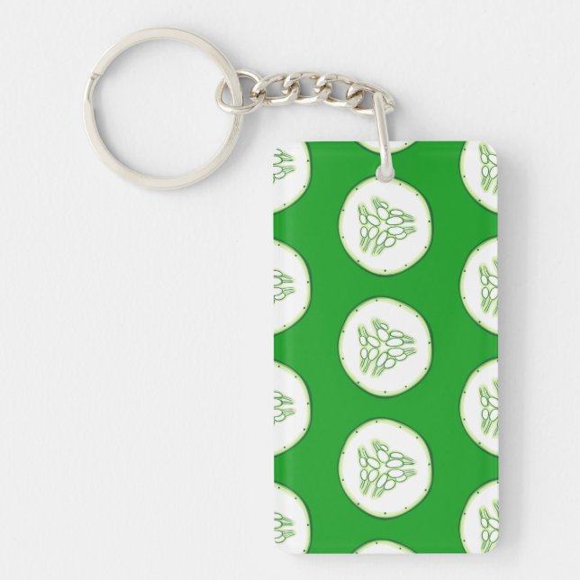Cucumber slices pattern key ring (Front)