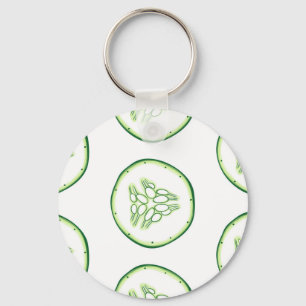 Cucumber slices pattern key ring
