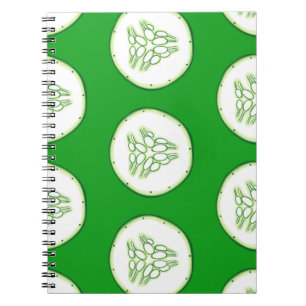 Cucumber slices pattern spiral notebook