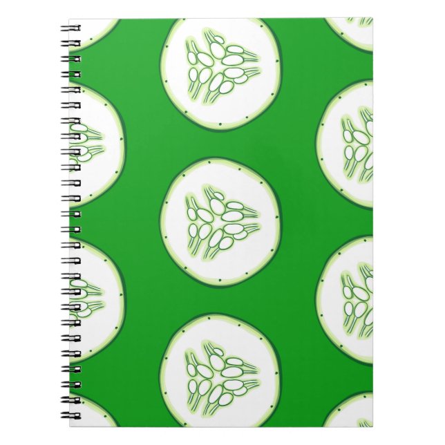 Cucumber slices pattern spiral notebook (Front)