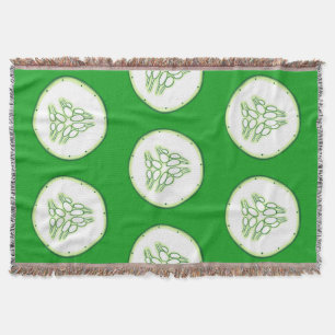 Cucumber slices pattern throw blanket